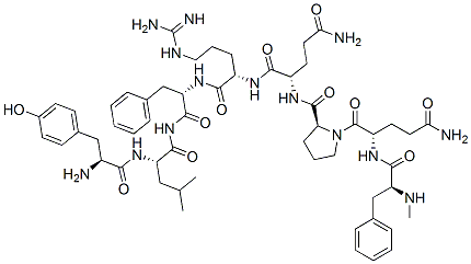 tyrosyl-leucyl-N-methylphenylalanyl-glutaminyl-prolyl-glutaminyl-arginyl-phenylalaninamide Struktur