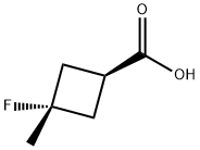 (1s,3s)-3-fluoro-3-methylcyclobutanecarboxylic acid Struktur