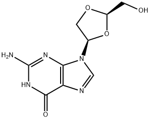 (4-2-aminopurin-9-yl)-1,3-dioxolane-2-methanol Struktur