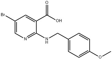 5-bromo-2-(4-methoxybenzylamino)nicotinic acid Struktur