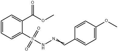 methyl 2-[[(4-methoxyphenyl)methylideneamino]sulfamoyl]benzoate Struktur