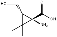 Cyclopropanecarboxylic acid, 1-amino-3-(hydroxymethyl)-2,2-dimethyl-, trans- (9CI) Struktur