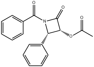 (3R,4S)-1-Benzoyl-3-acetoxy-4-phenyl-2-azetidinone Struktur