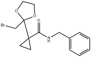 1-[2-(Bromomethyl)-1,3-dioxolan-2-yl]-N-(phenylmethyl)cyclopropanecarboxamide Struktur