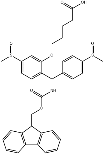 4,4'-BIS(METHYLSULFINYL)-2-(4-CARBOXYBUTOXY)-N-FMOC-BENZHYDRYLAMINE Struktur