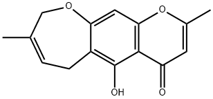 6,9-Dihydro-5-hydroxy-2,8-dimethyl-4H-pyrano[3,2-h][1]benzoxepin-4-one Struktur