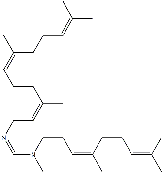 N-homogeranyl-N-methyl-N'-farnesylformamidine Struktur