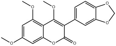 3-(1,3-Benzodioxol-5-yl)-4,5,7-trimethoxy-2H-1-benzopyran-2-one Struktur