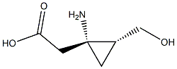 Cyclopropaneacetic acid, 1-amino-2-(hydroxymethyl)-, trans-(-)- (9CI) Struktur