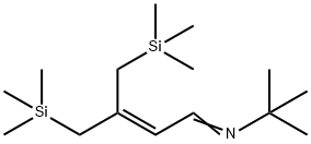 3-TRIMETHYLSILYLMETHYL-4-TRIMETHYLSILYL-N-TERT-BUTYLCROTONALDIMINE Struktur