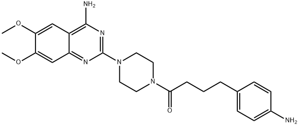 4-amino-6,7-dimethoxy-2-(4-(4-(4-aminophenyl)butanoyl)-1-piperazinyl)quinazoline Struktur