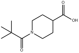 1-(2,2-dimethylpropanoyl)piperidine-4-carboxylic acid(SALTDATA: FREE) Struktur