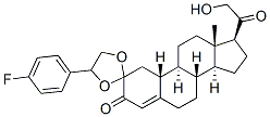 (1'-(4-fluorophenyl)(ethylenedioxy))-21-hydroxy-19-norpregn-4-ene-3,20-dione Struktur