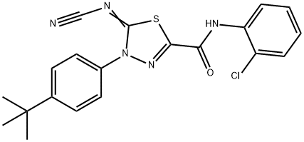 4-(4-tert-Butylphenyl)-N-(2-chlorophenyl)-5-cyan-amide-4,5-dihydro-1,3,4-thiadiazole-2-carboxamide Struktur