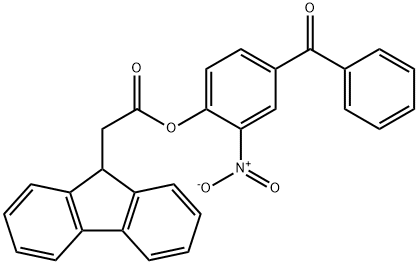 4-benzoyloxy-2-nitrophenyl 9-fluorene acetate Struktur