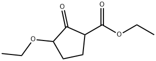 Cyclopentanecarboxylic acid, 3-ethoxy-2-oxo-, ethyl ester (9CI) Struktur