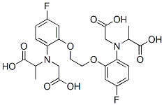 1,2-bis(2-(1-hydroxycarbonyl)ethyl-(hydoxycarbonylmethyl)amino-5-fluorophenoxy)ethane Struktur