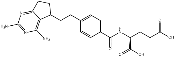 N-(4-(2-(2,4-diamino-6,7-dihydro-5H-cyclopenta(d)pyrimidin-5-yl)ethyl)benzoyl)glutamic acid Struktur