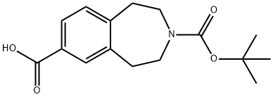 3-(TERT-BUTOXYCARBONYL)-2,3,4,5-TETRAHYDRO-1H-BENZO[D]AZEPINE-7-CARBOXYLIC ACID Struktur