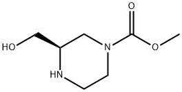 1-Piperazinecarboxylicacid,3-(hydroxymethyl)-,methylester,(R)-(9CI) Struktur