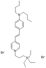 N-(3-TRIETHYLAMMONIUMPROPYL)-4-(4-(DIBUTYLAMINO)STYRYL)PYRIDINIUM DIBROMIDE Struktur