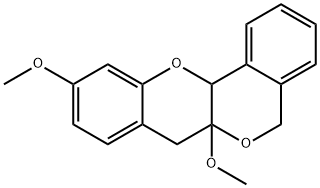 5,6a,7,12a-Tetrahydro-6a,10-dimethoxy[2]benzopyrano[4,3-b][1]benzopyran Struktur