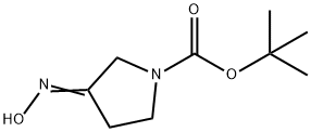 1-Pyrrolidinecarboxylicacid,3-(hydroxyimino)-,1,1-dimethylethylester(9CI) Struktur