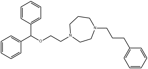 1-(2-(2-(diphenyl)methoxy)ethyl)-4-(3-phenylpropyl)homopiperazine Struktur