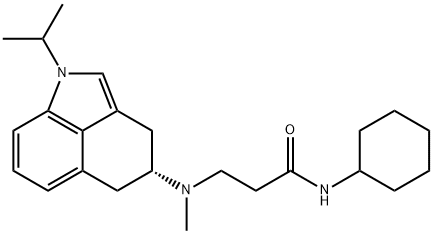 4-((2-(cyclohexylcarbamoyl)ethyl)methylamino)-1-isopropyl-1,3,4,5-tetrahydrobenz(cd)indole Struktur