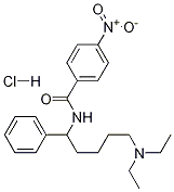 N-[5-(Diethylamino)-1-phenylpentyl]-4-nitrobenzamide hydrochloride Struktur