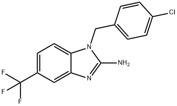 2-amino-1-(4-chlorobenzyl)-5-trifluoromethylbenzimidazole Struktur