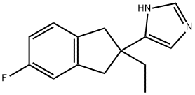 4-(2-ethyl-5-fluoro-1,3-dihydroinden-2-yl)-3H-imidazole Struktur