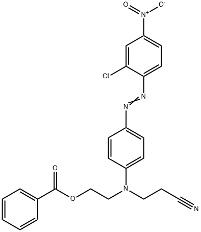 2-[4-[(2-chloro-4-nitrophenyl)azo]-N-(2-cyanoethyl)anilino]ethyl benzoate  Struktur