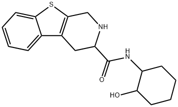 3-((2-hydroxycyclohex-1-yl)aminocarbonyl)-1,2,3,4-tetrahydro(1)benzothieno(2,3-c)pyridine Struktur