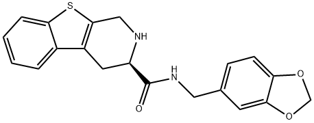 3-((benzodioxol-5-yl)methylaminocarbonyl)-1,2,3,4-tetrahydro(1)benzothieno(2.3-c)pyridine Struktur