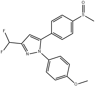 3-(difluoromethyl)-1-(4-methoxyphenyl)-5-(4-(methylsulfinyl)phenyl)pyrazole Struktur