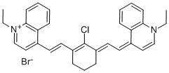 4-(2-(2-CHLORO-3-[2-(1-ETHYL-1,4-DIHYDRO-4-QUINOLINYLIDEN)ETHYLIDENE]-1-CYCLOHEXENYL)-1-ETHENYL)-1-ETHYLQUINOLINIUM BROMIDE Struktur