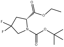 Ethyl (R)-1-Boc-4,4-difluoropyrrolidine-2-carboxylate Struktur