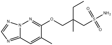 1-Butanesulfonamide, 2-methyl-2-(((7-methyl(1,2,4)triazolo(1,5-b)pyrid azin-6-yl)oxy)methyl)- Struktur