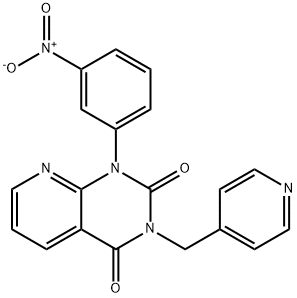 1-(3-Nitrophenyl)-3-(4-pyridinylmethyl)-pyrido[2,3-d]pyrimidine-2,3-(1H,3H)-dionehydrochloride Struktur