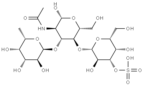 3'-(O-SO3NA)GAL-BETA1,4(FUC-ALPHA1,3)GLCNAC, NA Struktur