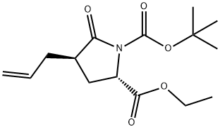 1,2-Pyrrolidinedicarboxylic acid, 5-oxo-4-(2-propen-1-yl)-, 1-(1,1-diMethylethyl) 2-ethyl ester, (2S,4R)- Struktur