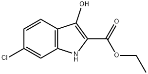 6-CHLORO-3-HYDROXY-1H-INDOLE-2-CARBOXYLIC ACID ETHYL ESTER Struktur