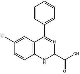 6-chloro-4-phenyl-1,2-dihydroquinazoline-2-carboxylic acid Struktur