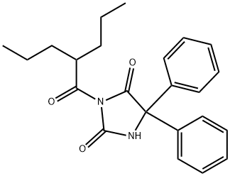 3-(2-Propylpentanoyl)-5,5-diphenylhydantoin Struktur