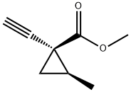 Cyclopropanecarboxylic acid, 1-ethynyl-2-methyl-, methyl ester, cis- (9CI) Struktur