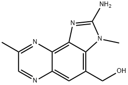 2-amino-4-hydroxymethyl-3,8-dimethylimidazo(4,5-f)quinoxaline Struktur