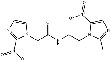 2-[3-[2-(2-methyl-5-nitro-imidazol-1-yl)ethyl]-2-nitro-2H-imidazol-1-y l]acetamide Struktur