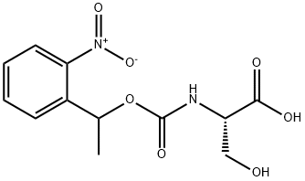 N-1-(2-nitrophenyl)ethoxycarbonylserine Struktur