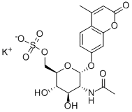 4-Methylumbelliferyl2-acetamido-2-deoxy-a-D-glucopyranoside-6-O-sulfatepotassiumsalt Struktur